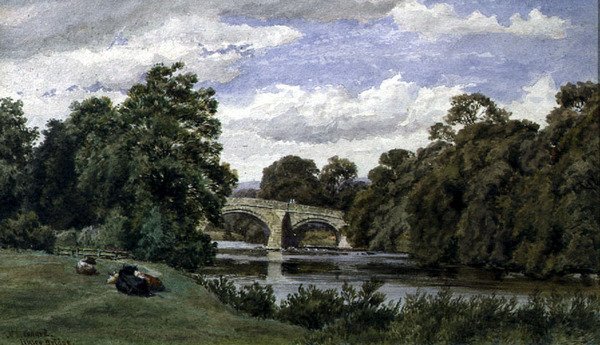 İlkley Köprüsü (kağıt üzerine sulu boya) by John Henry Leonard