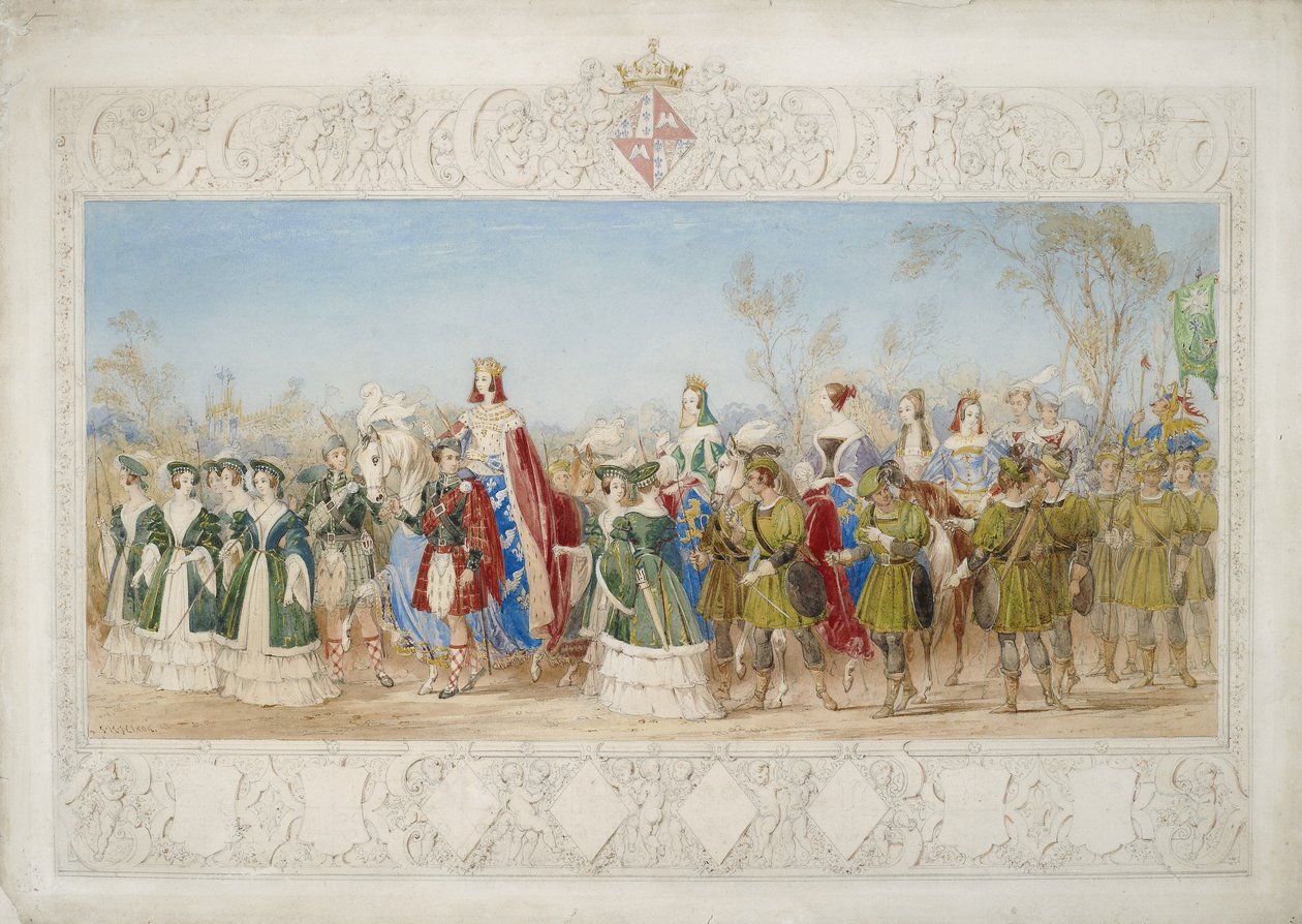 Jane Georgiana, Lady Seymour, Güzellik Kraliçesi, kağıt üzerinde kalem ve tuvalet by John Henry Nixon