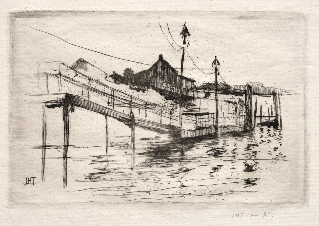 Yaya köprüsü, Bridgeport, Connecticut. by John Henry Twachtman
