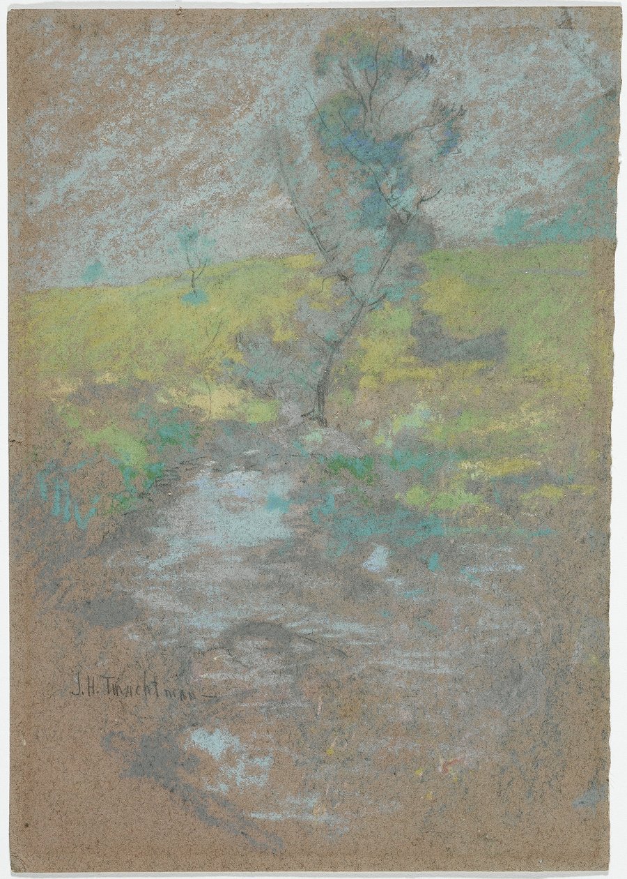 The Stream (kağıt üzerinde pastel ve grafit kalem) by John Henry Twachtman