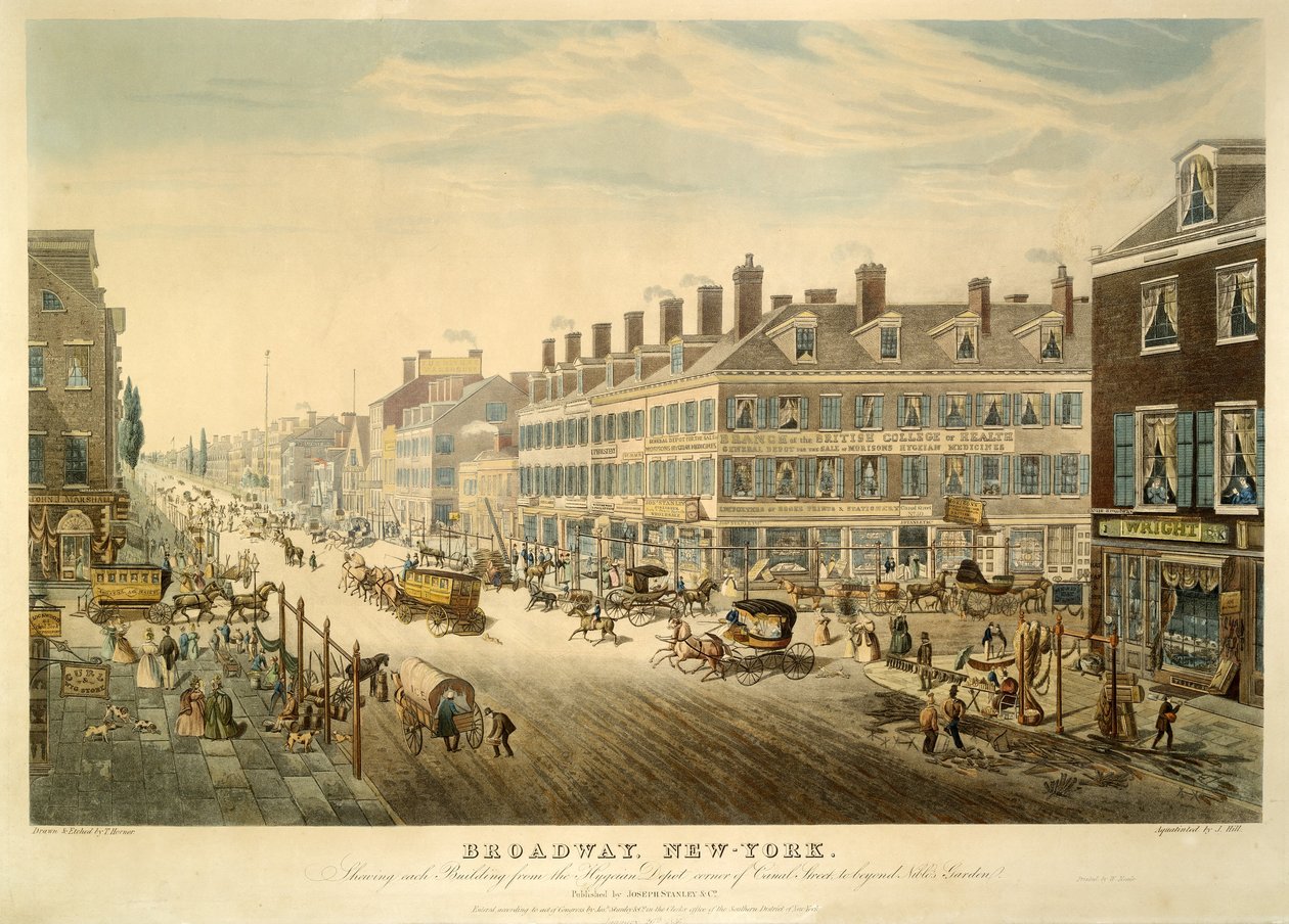 Broadway, New York, bar. 1850 by John Hill
