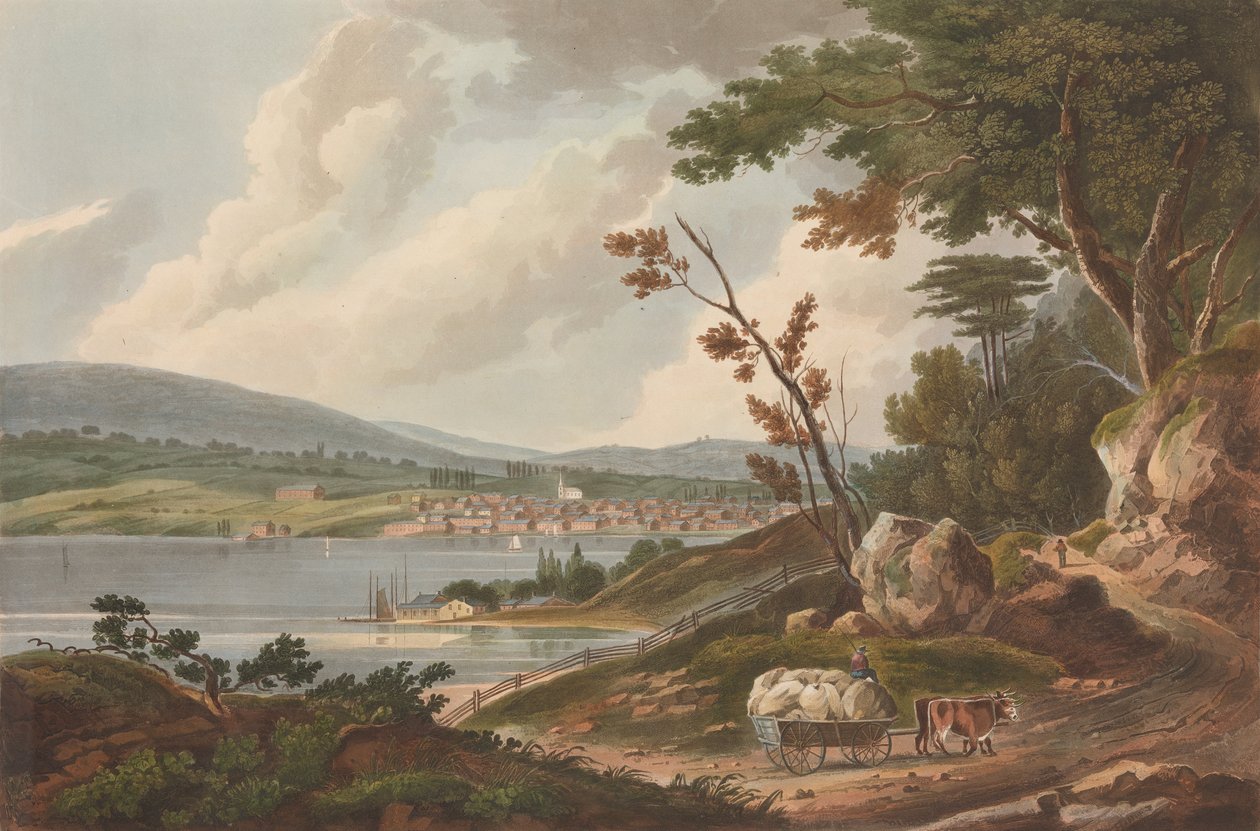 Newburg [Newburgh] No. 14, Hudson Nehri Portföyü, 1825. by John Hill