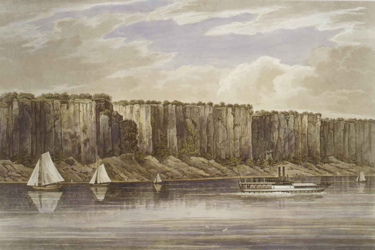 Palisades No. 19, Hudson Nehri Portföyü, 1823-24. by John Hill