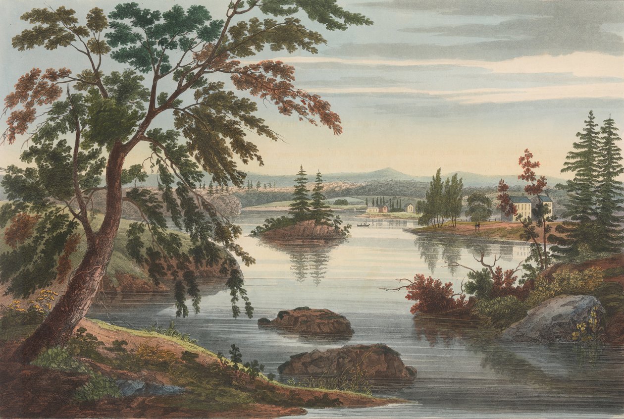 View Near Fort Miller No. 10 daha sonra The Hudson River Portföyünün 9 Numarası olarak değiştirildi, 1822. by John Hill