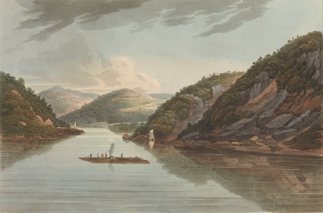 View Near Fort Montgomery No. 22 daha sonra The Hudson River Portföyünün 18. Numarası olarak değiştirildi..., 1822. by John Hill