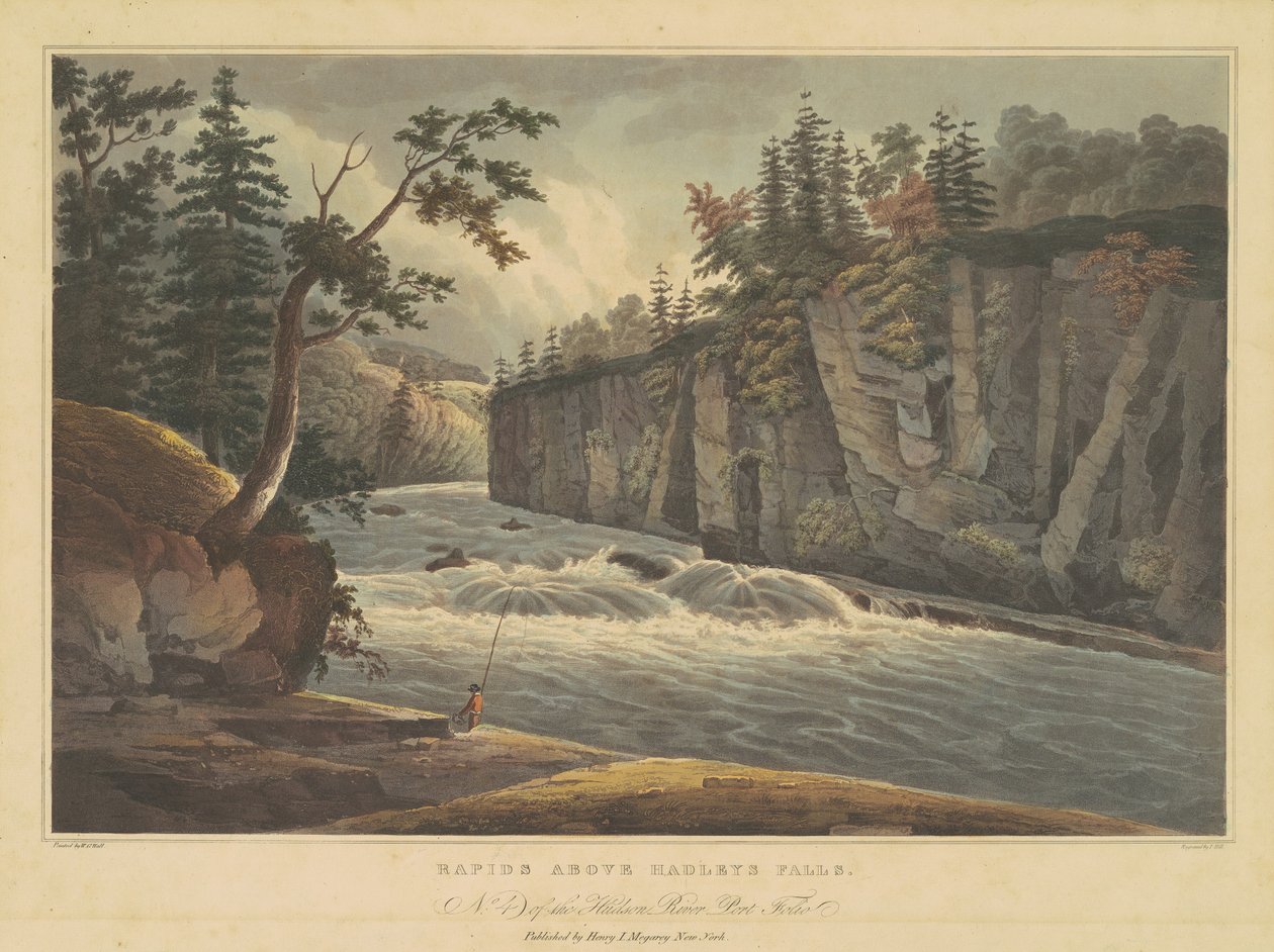 Hadley Şelalelerinin Üstündeki Rapids by John Hill, after William Guy Wall