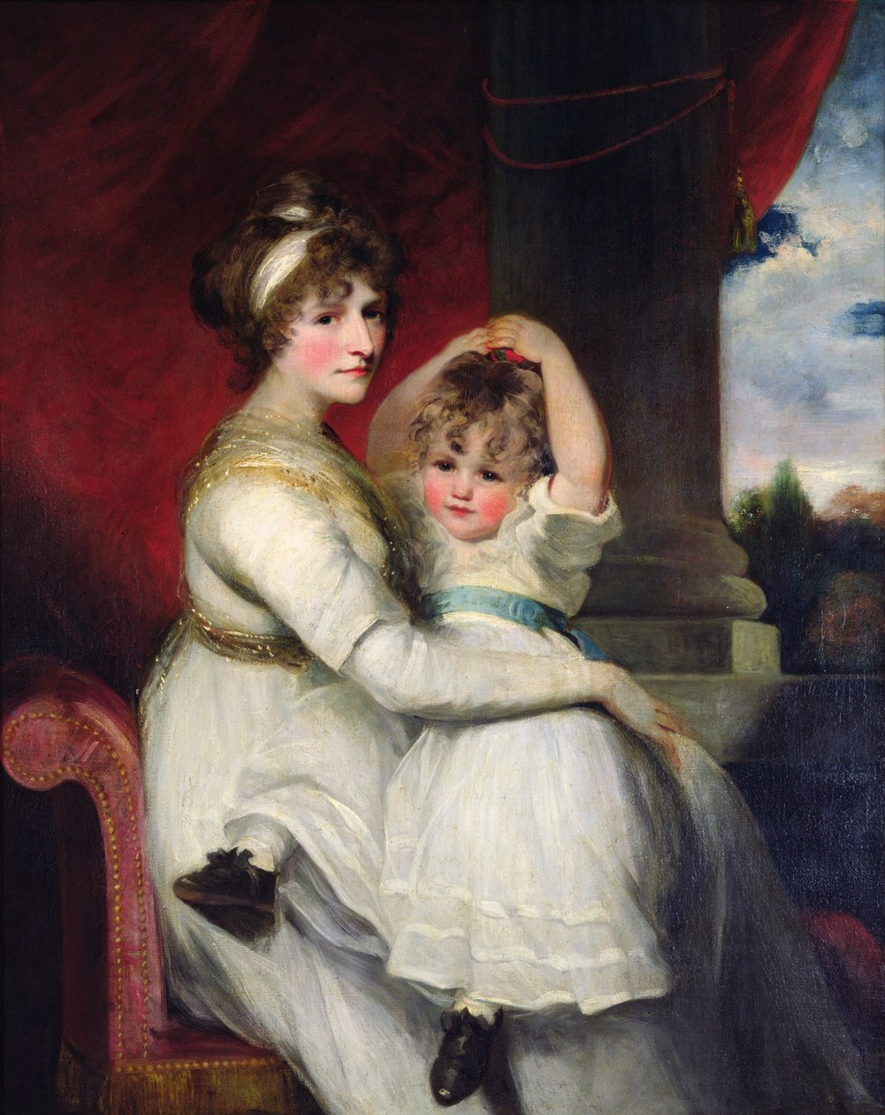 Georgina, Bathurst Kontesi ve oğlu, 1792 by John Hoppner