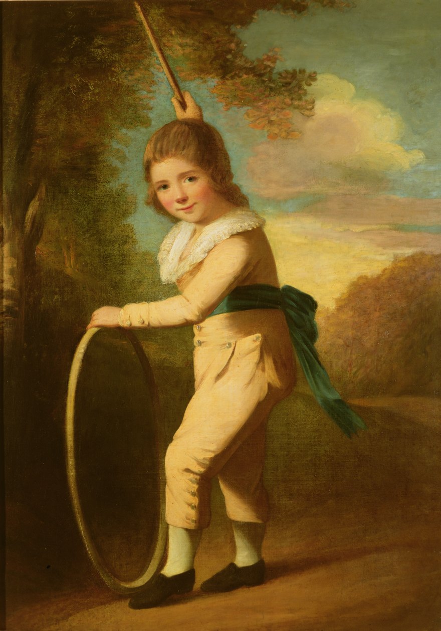 Bir çember ve sopa ile Usta William Morgan portresi by John Hoppner