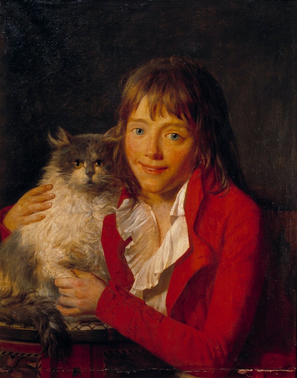 Çocuk ve Kedisi Tablosu John Hoppner (1758-1810) 19. yüzyıl Paris, Musee d