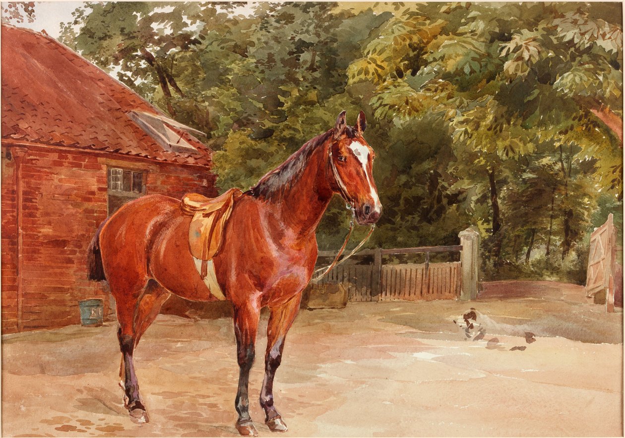 Atlı Ahır (kağıt üzerinde bc ve wc) by John Isaac Richardson