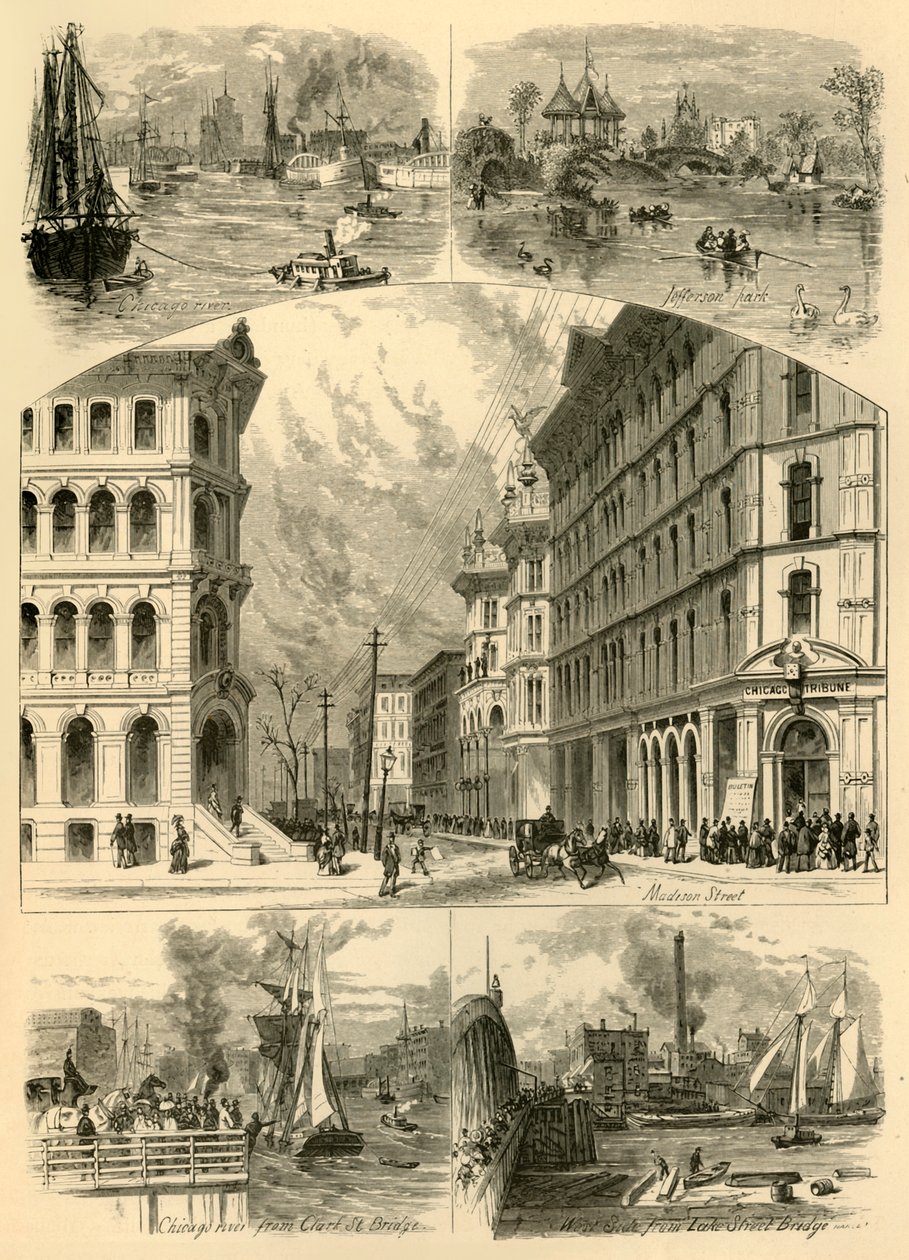 'Chicago'daki Sahneler', 1874. by John J. Harley