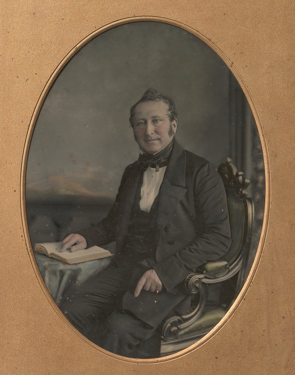 Oturan Adam Açık Bir Kitapta Bir Geçidi Gösteriyor, 1850