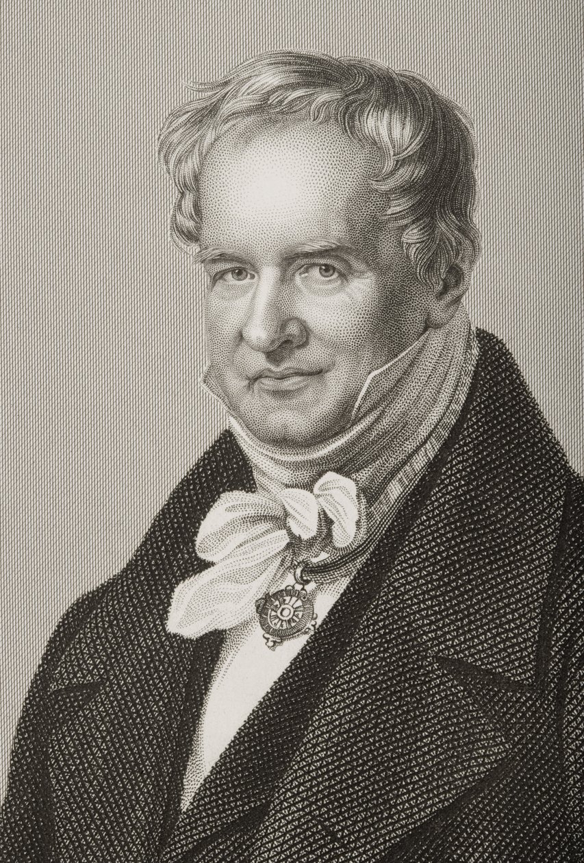 Friedrich Heinrich Alexander Humboldt (1769-1859), Baron von Humboldt, D.J. Bir fotoğraftan Pound, The Drawing-Room of Eminent Personages, Cilt 2, Londra, 1860 (engra by John Jabez Edwin Paisley Mayall