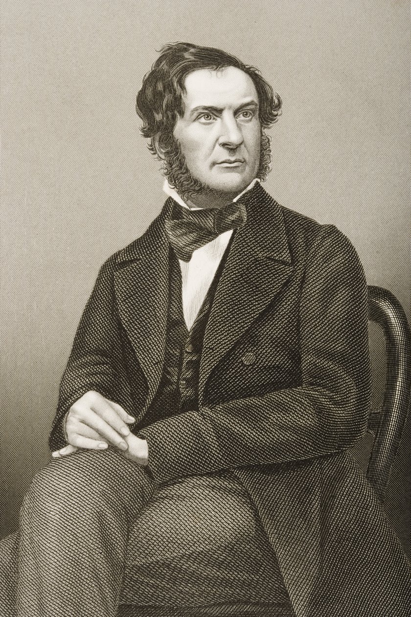 William Ewart Gladstone (1809-98) engraved by D.J. Pound from a photograph, from 