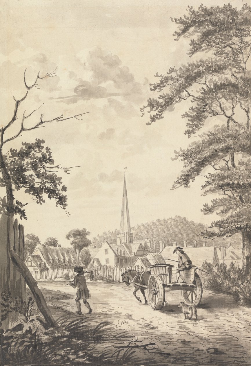 Ledbury Kilisesi ve Köyü, Herefordshire by John James Barralet