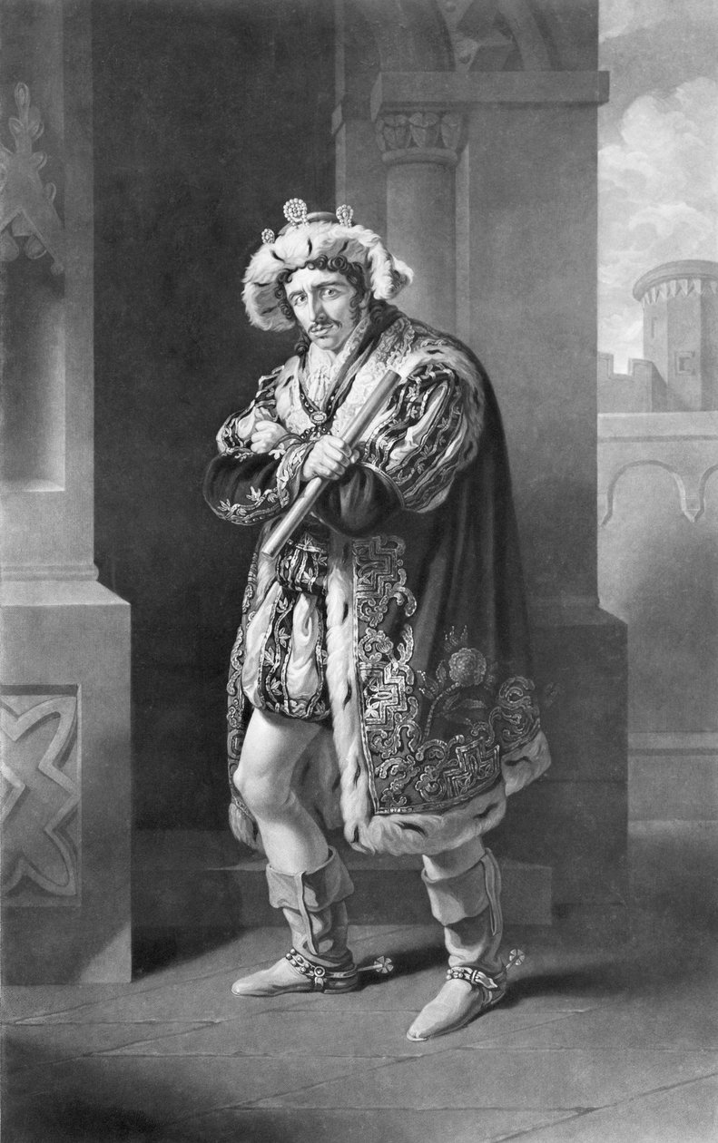 Edmund Kean, Richard the Third, Act IV, Scene IV, William Shakespeare (1564-1616) tarafından C. Turnerby tarafından oyulmuş by John James Halls