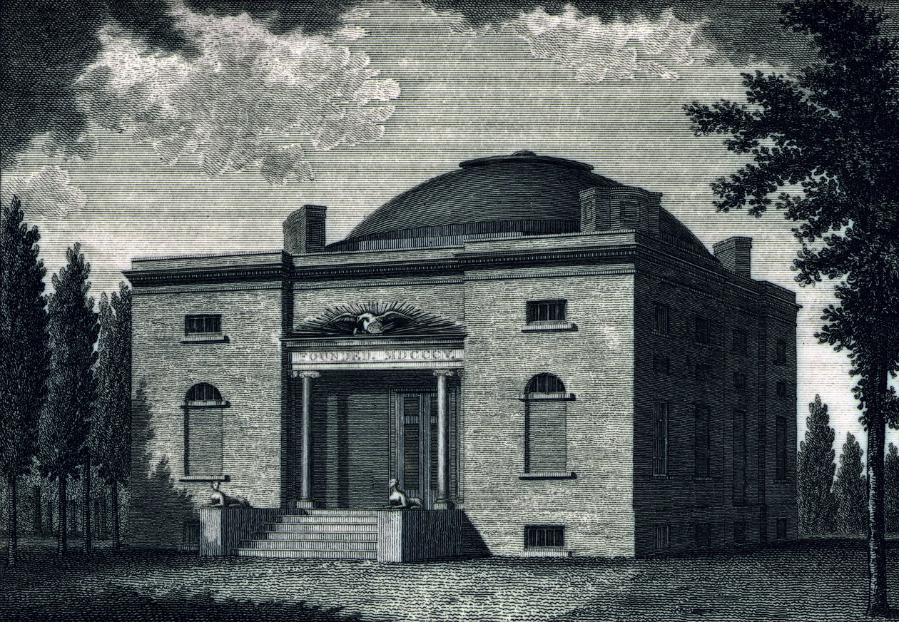 Benjamin Tanner (1775-1848) tarafından oyulmuş Pennsylvania Güzel Sanatlar Akademisi, c.1820 by John James after Barralet
