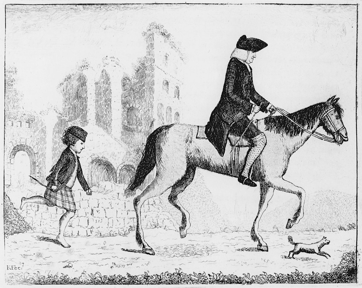 Francis Garden, Lord Gardenstone, köpeği Smash ve bir Highland çocuğuyla, 1784 by John Kay