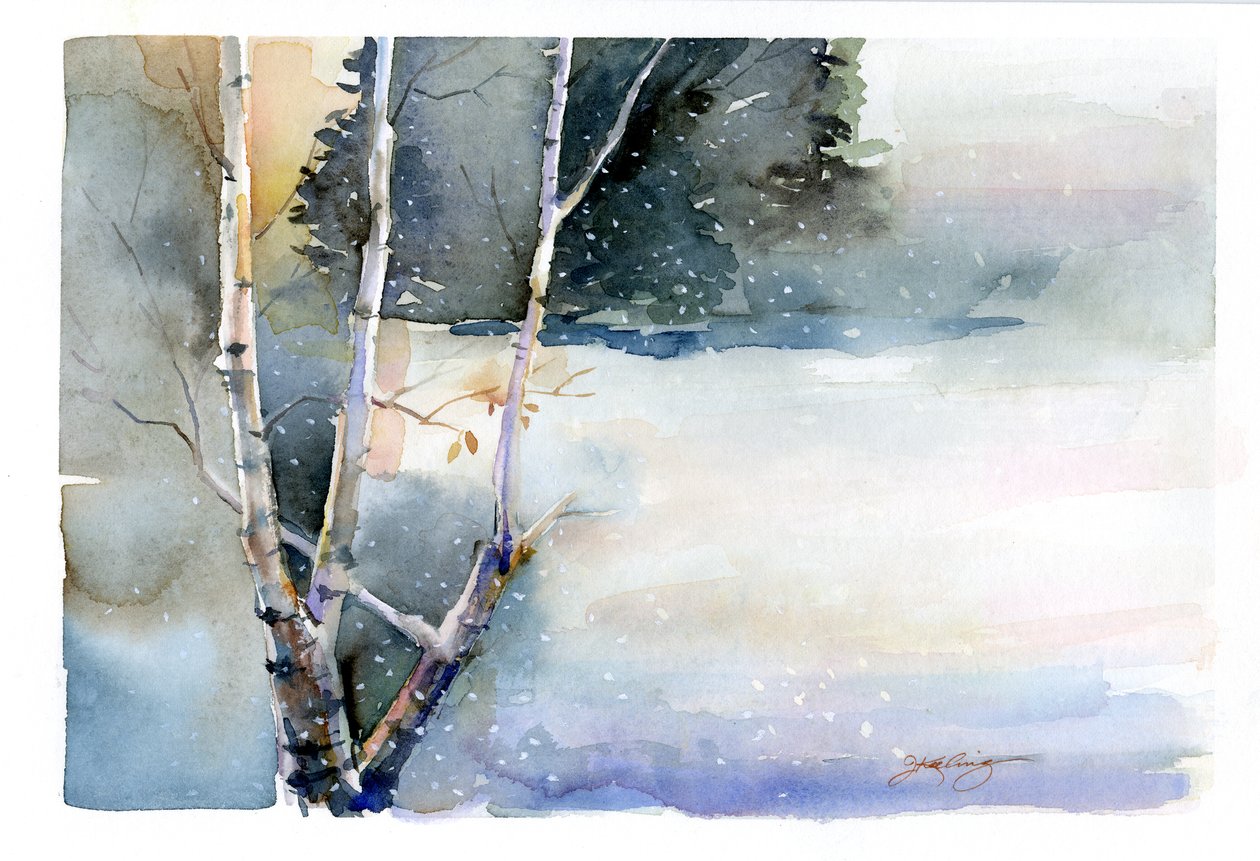 Kışın Huş Ağacı, 2015, (suluboya) by John Keeling