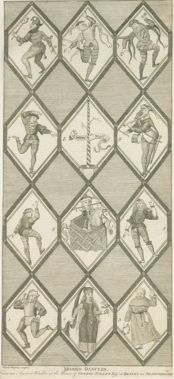 Betley Cam Pencere - Morris Dansçıları: gravür, nd [1751-1790] by John Keyse Sherwin