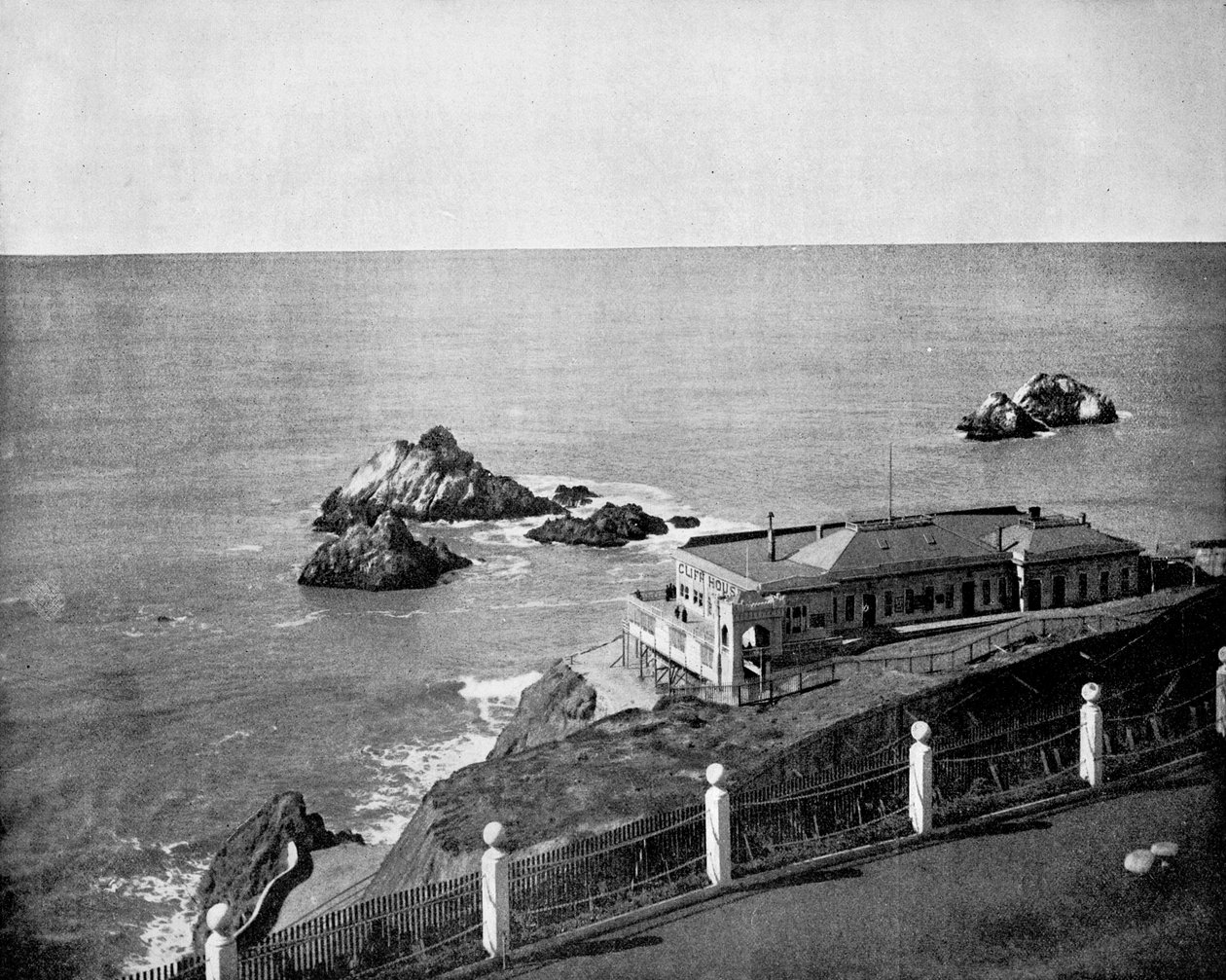 Cliff House ve Seal Rocks, Golden Gate, California, ABD, 1893. by John L. Stoddard