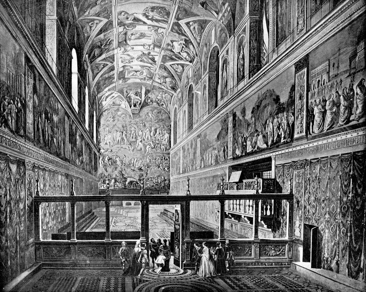 Sistine Şapeli, Vatikan, Roma, 1893. by John L. Stoddard
