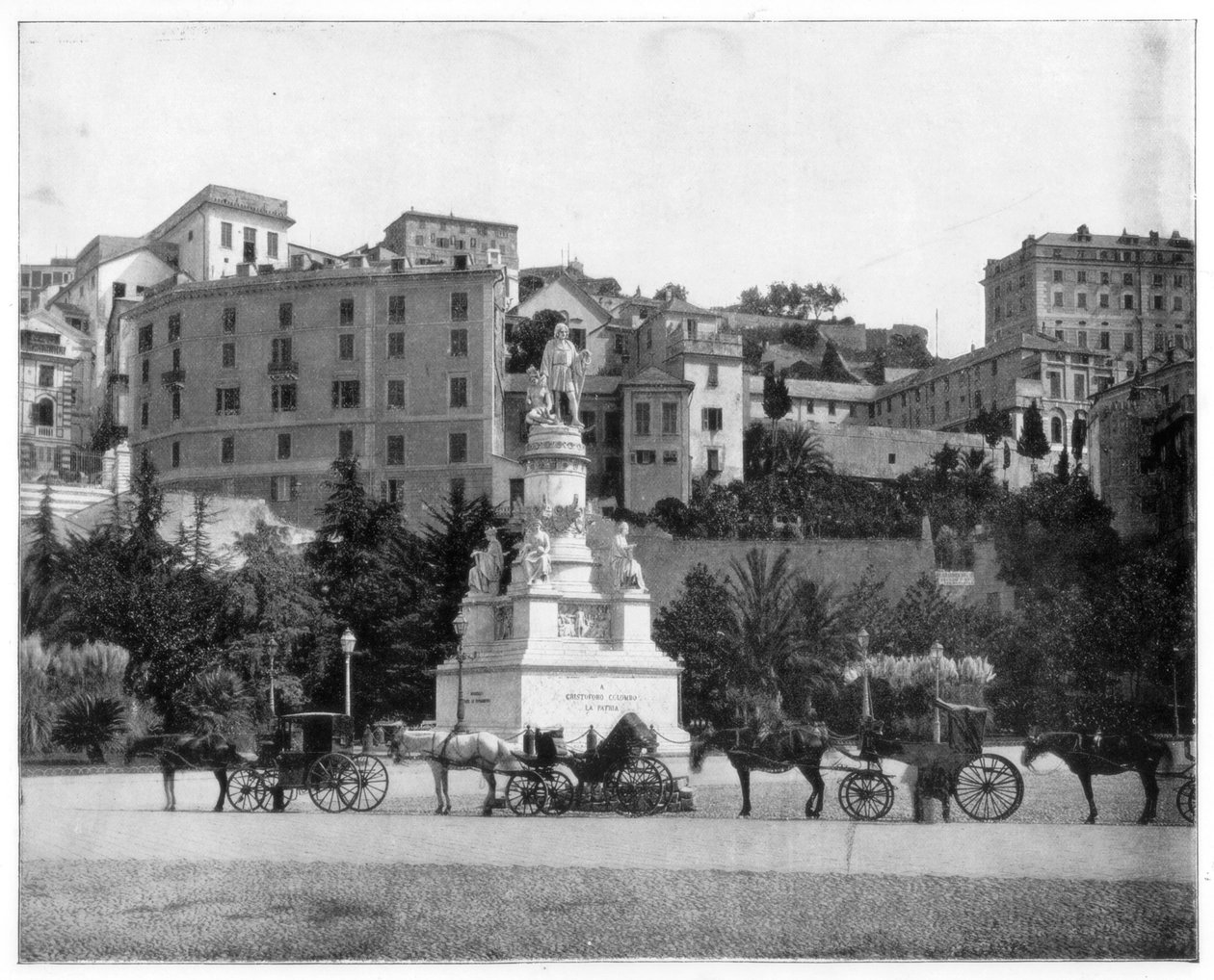 Columbus Heykeli, Cenova, İtalya, 19. yüzyılın sonlarında. by John L. Stoddard