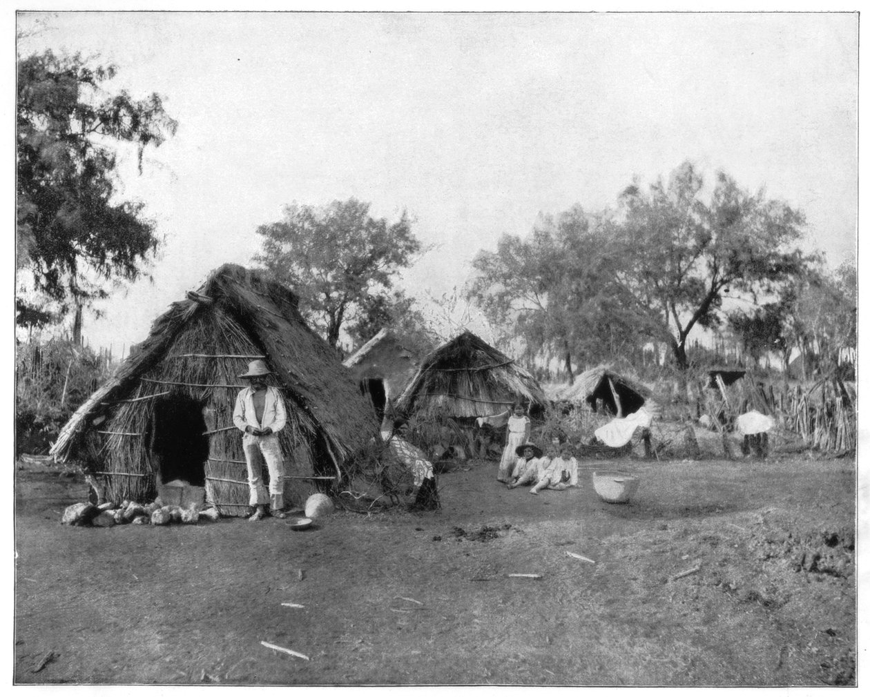 Hasır evler, Salamanca, Meksika, 19. yüzyılın sonlarında. by John L. Stoddard