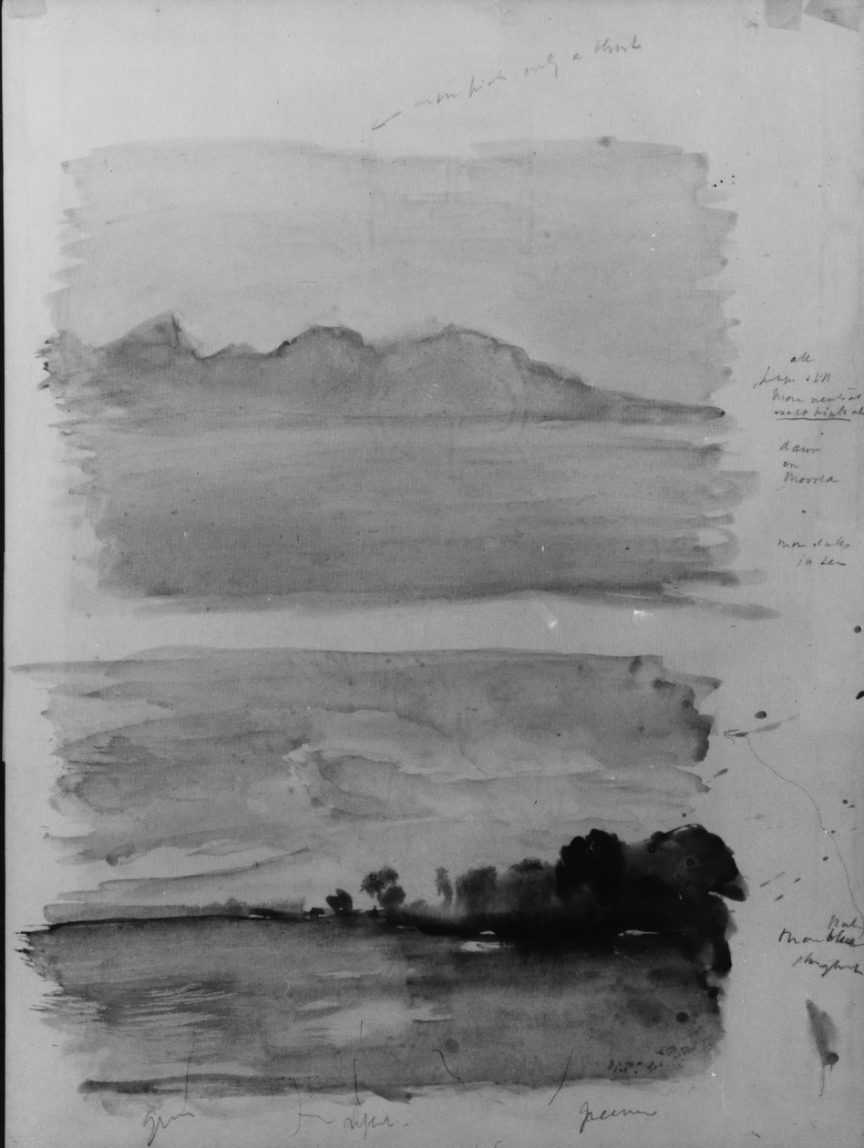 Şafağın Çifte Çalışması, Moorea Karşısında Görülme, Tahiti, 1891. by John La Farge