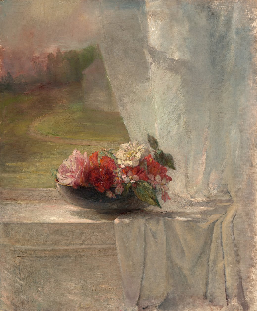 Pencere Kenarındaki Çiçekler by John La Farge