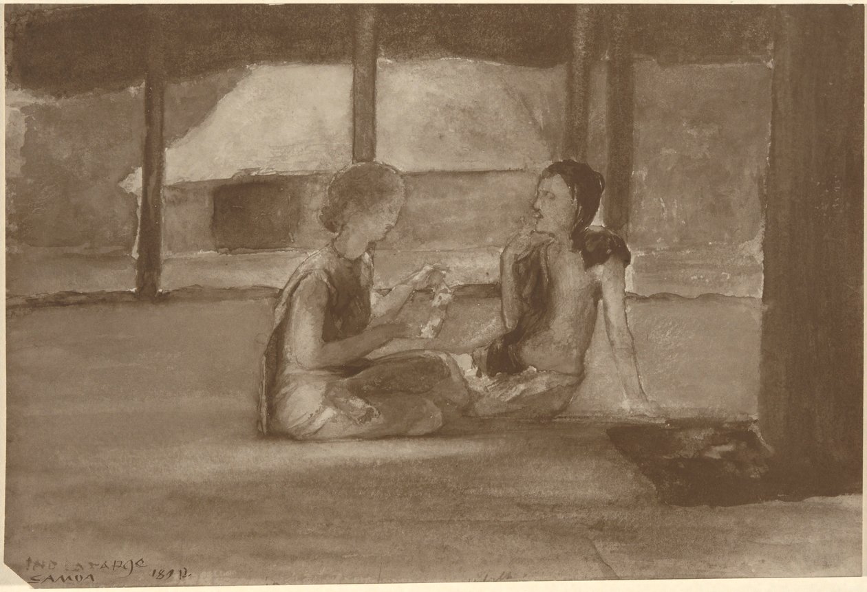 Samoalı Kulübedeki Kızlar by John La Farge