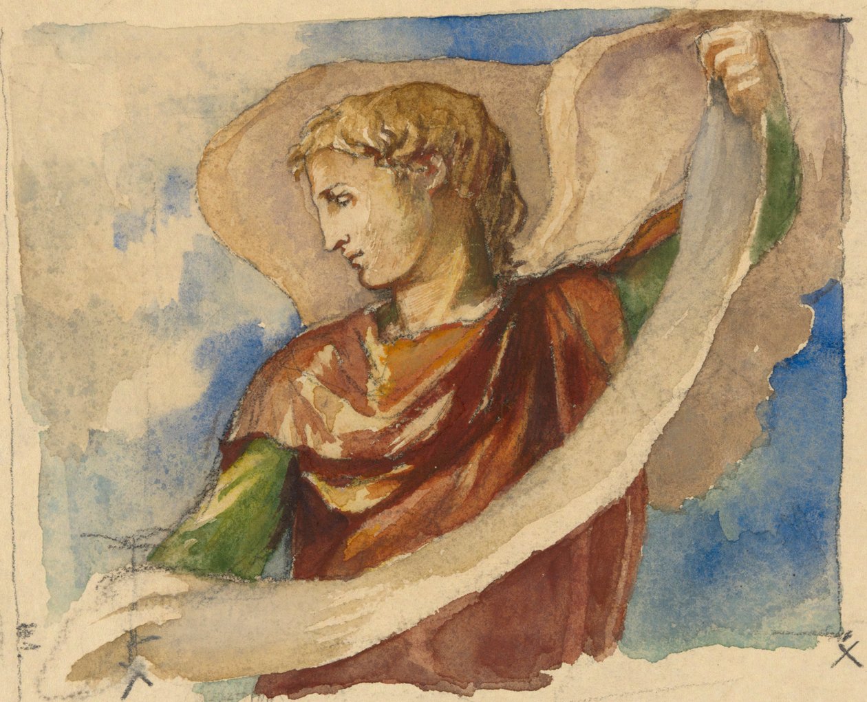 Kule Dekorasyonunda Melek için Çalışma, Trinity Kilisesi, Boston by John La Farge