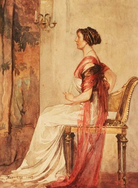 Oturan Kadın by John La Farge or Lafarge