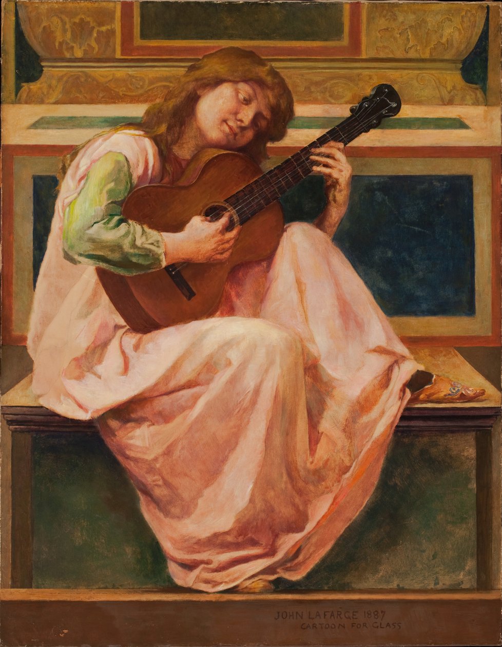 Oyuncu, 1887 (kağıt hamuru üzerine mum) by John La Farge or Lafarge