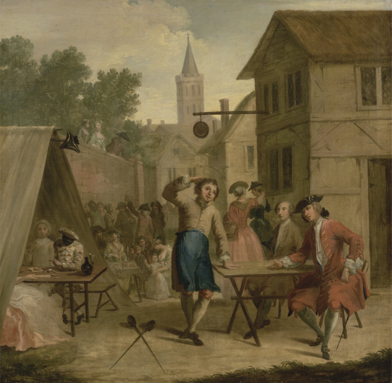 Hob Selling Beer at the Wake, c.1725 (tuval üzerine yağlı boya) by John Laguerre