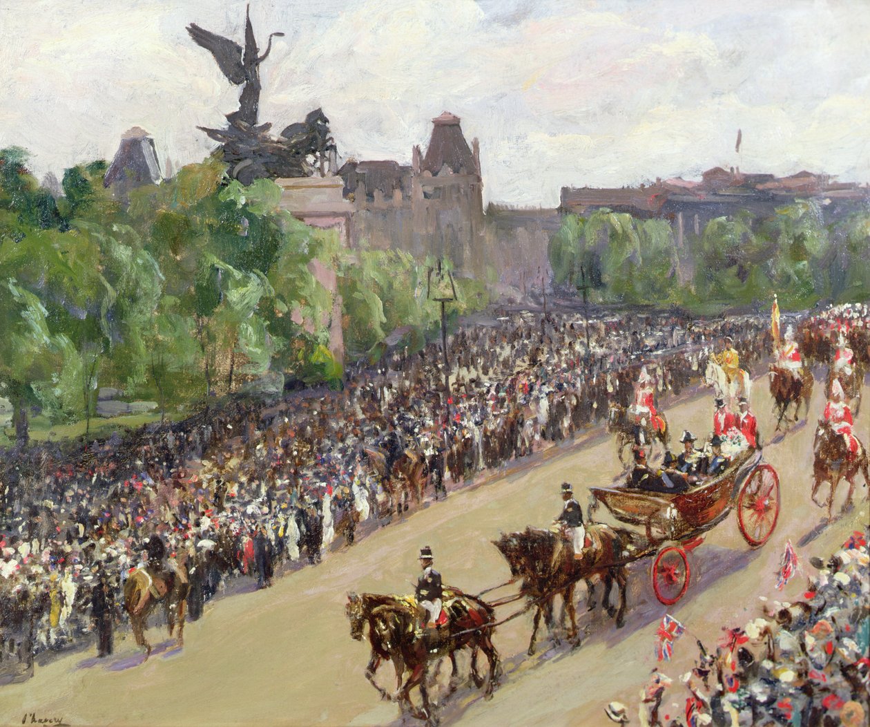 Bir Devlet Alayı, Hyde Park Köşesi (tuval üzerine yağlı boya) by John Lavery