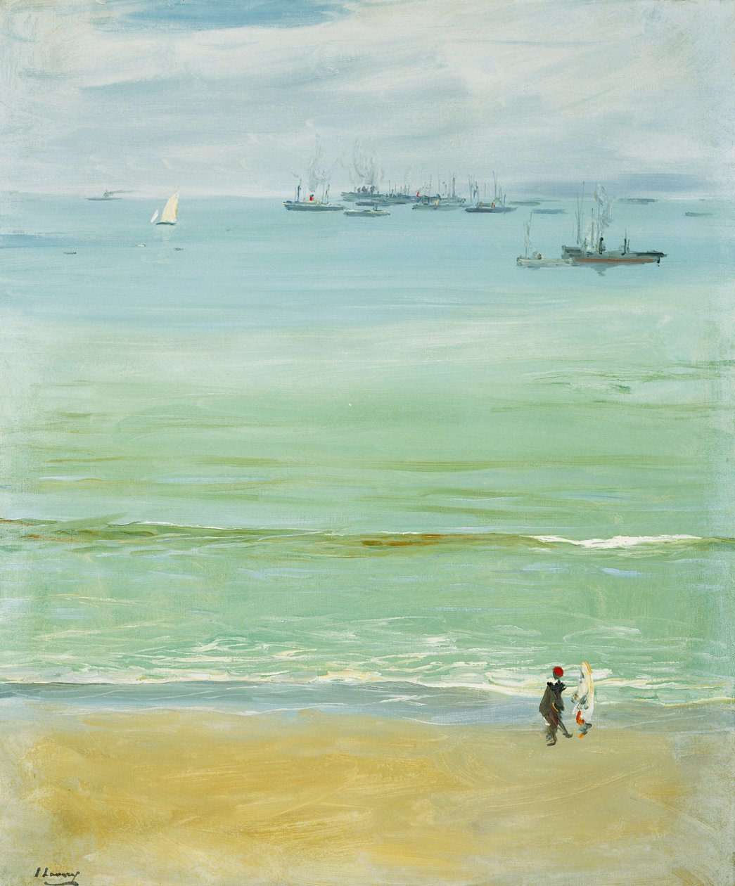 Bebek Arabasında Bebek İttiren Genç Bir Kadın by John Lavery