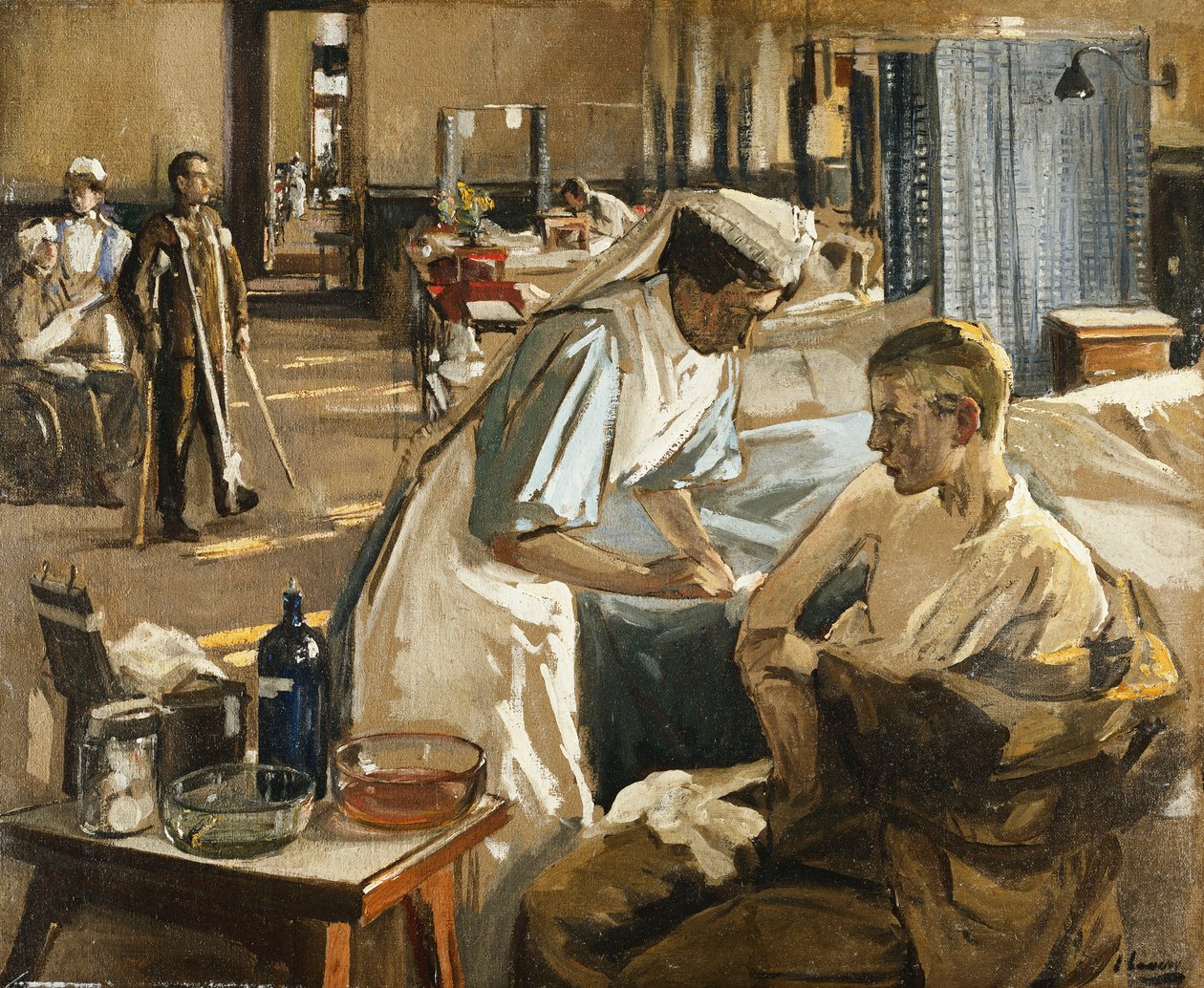 İlk Yaralı, Londra Hastanesi by John Lavery