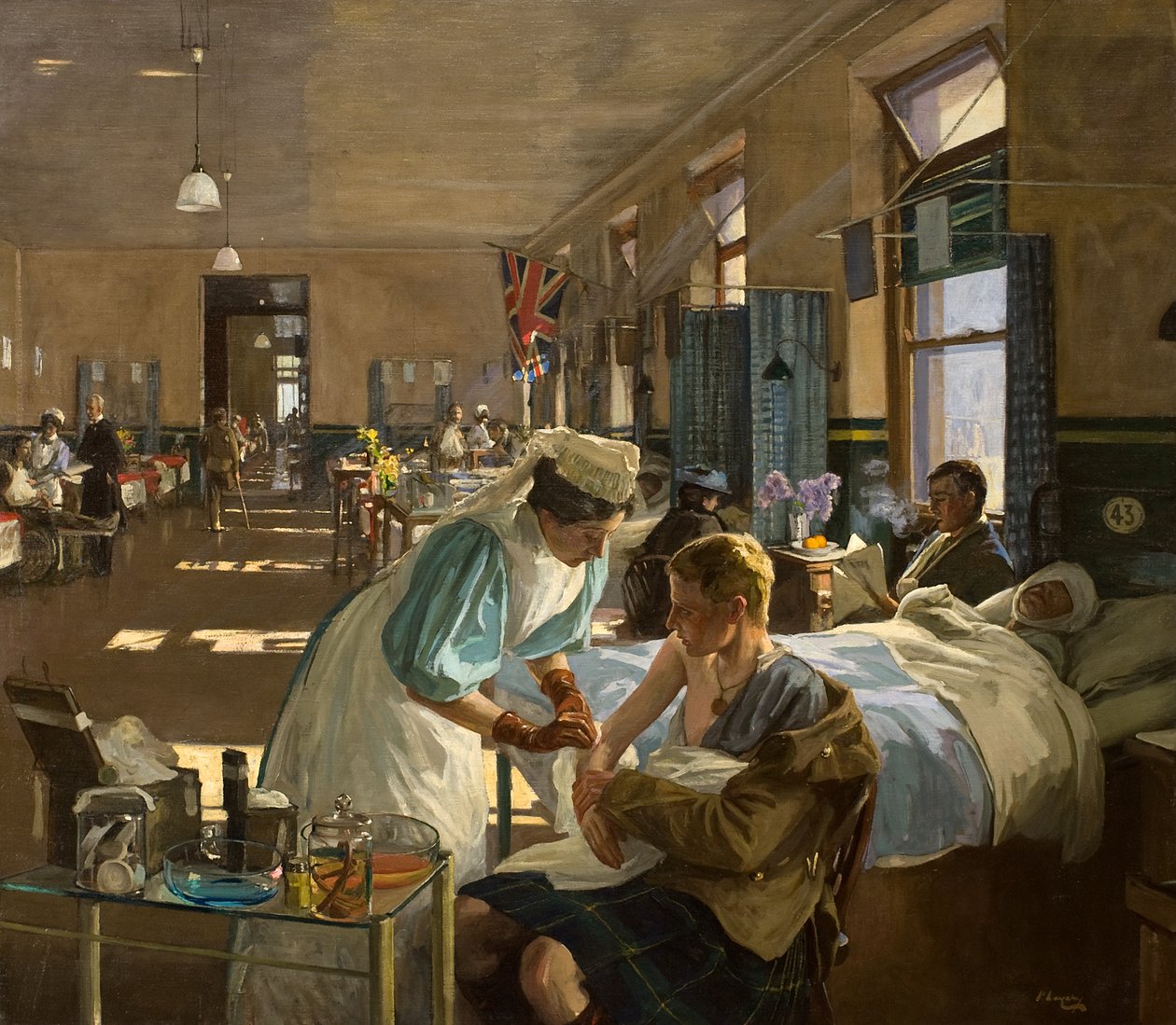 Londra Hastanesinde İlk Yaralı, Ağustos 1914 by John Lavery
