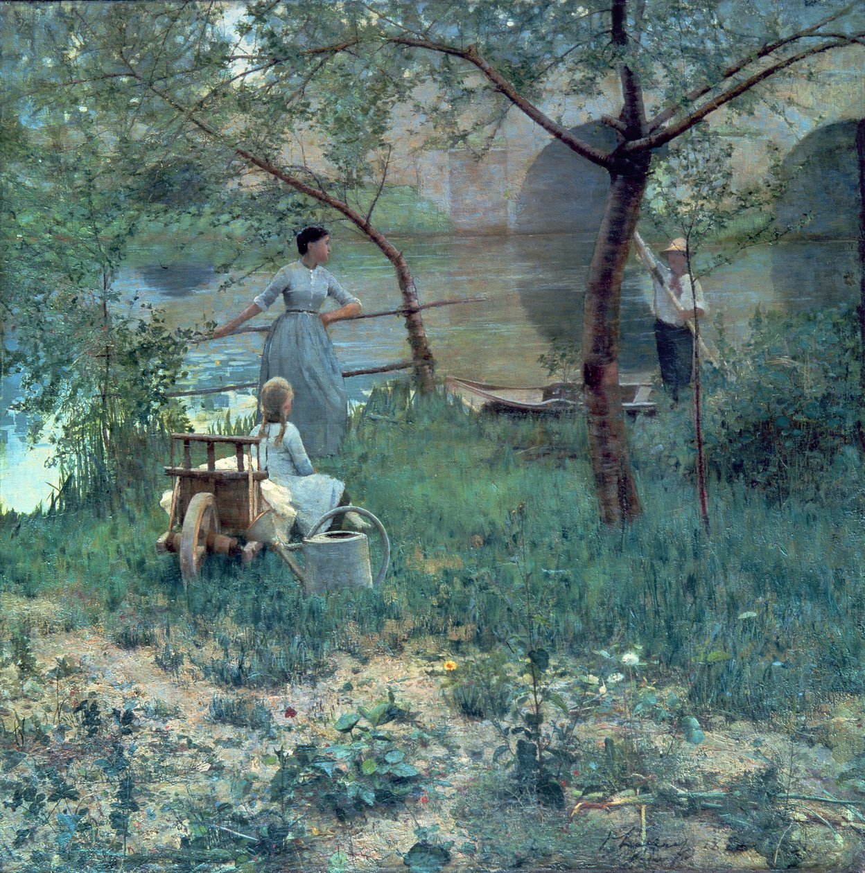 Kiraz Ağacının Altında, Grez Köprüsü, 1884 by John Lavery