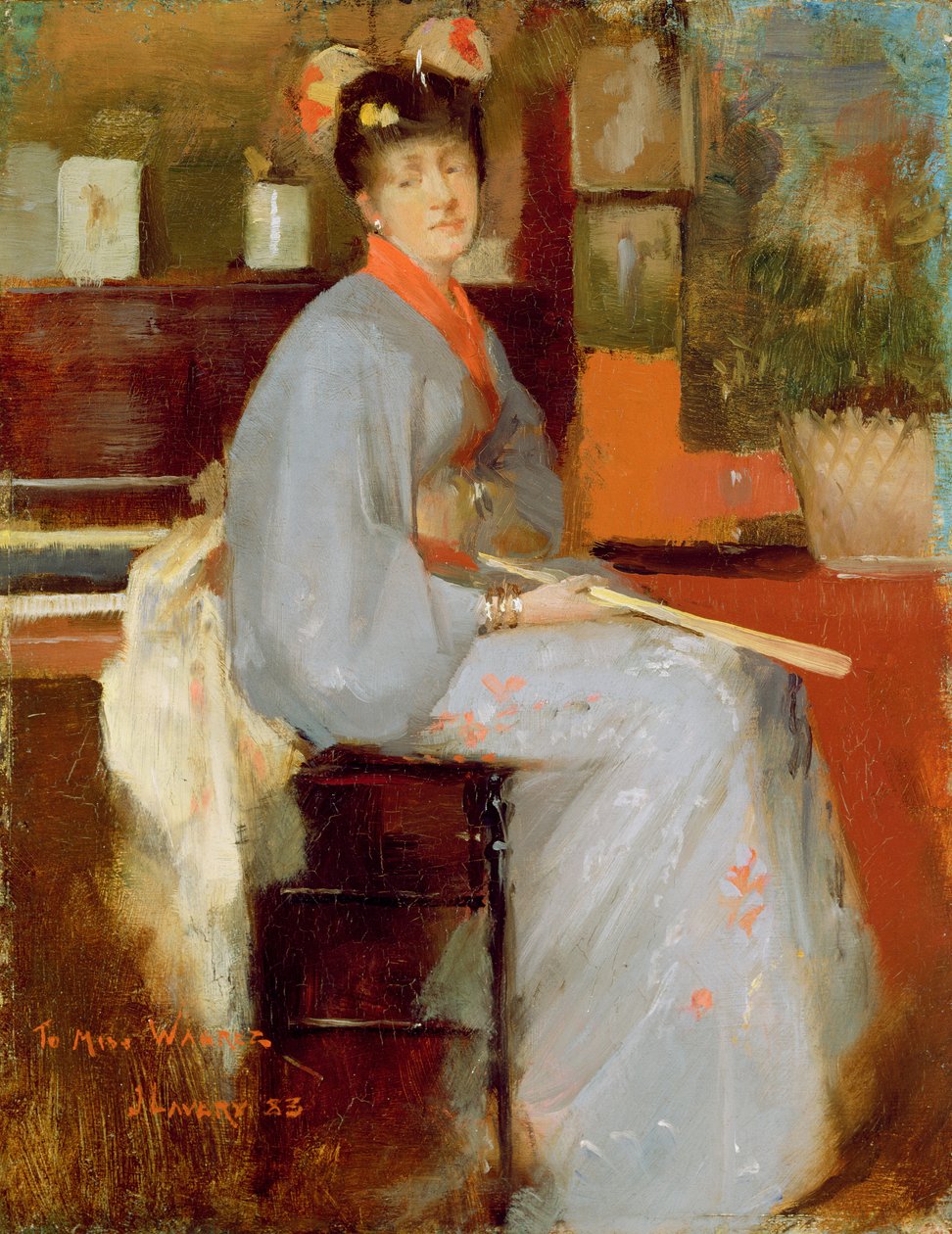 Japon Elbiseli Kadın, 1883 by John Lavery