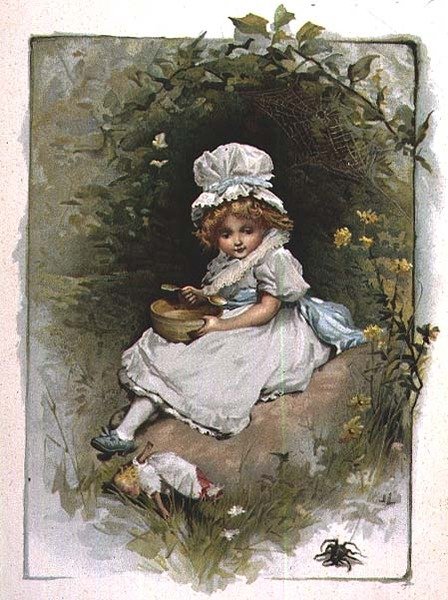 Küçük Bayan Muffet, resimli çocuk tekerlemeleri kitabından by John Lawson