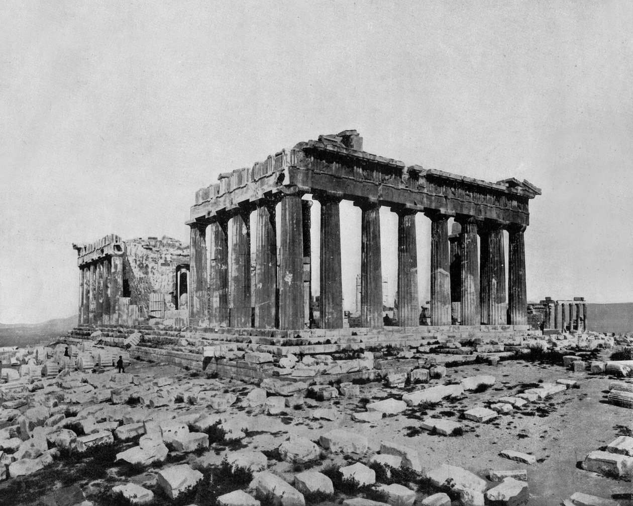 Akropolis Parthenon, Atina (s/b fotoğraf) by John Lawson Stoddard