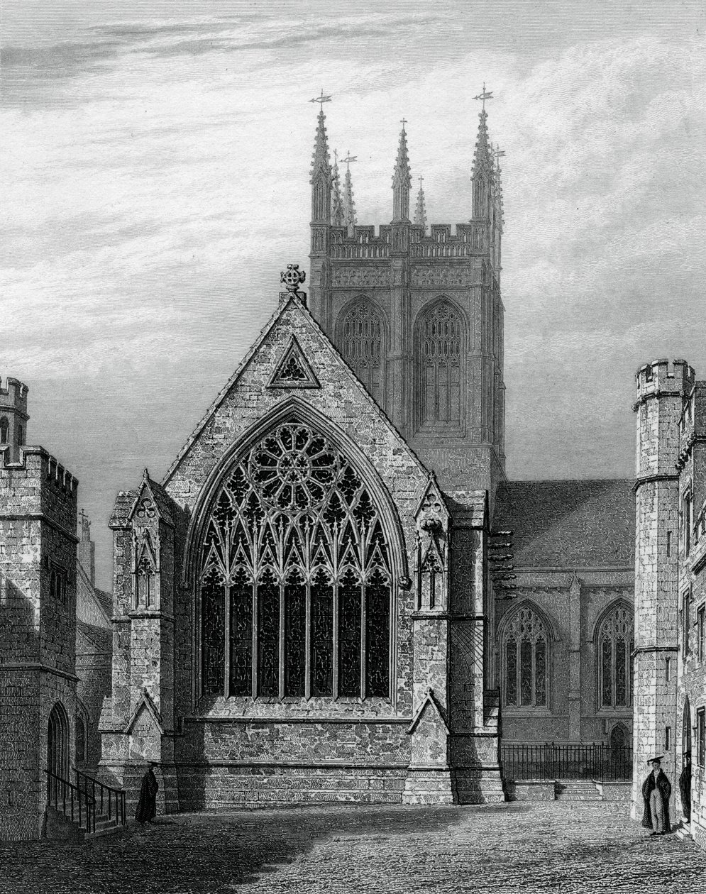 Merton Koleji Şapeli, dörtgenden, Oxford, 1834. by John Le Keux