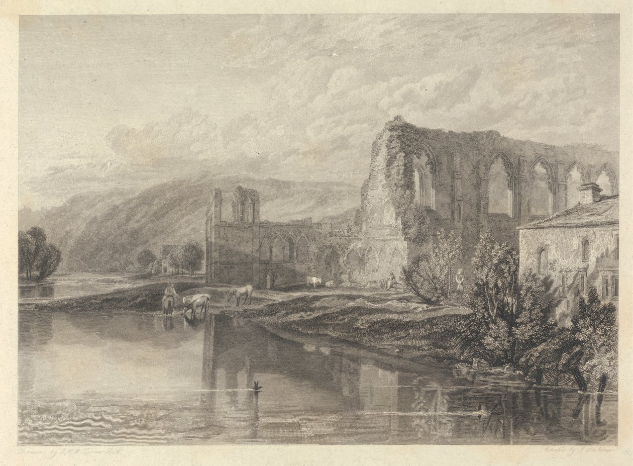 Aziz Agatha Manastırı, Easby by John Le Keux
