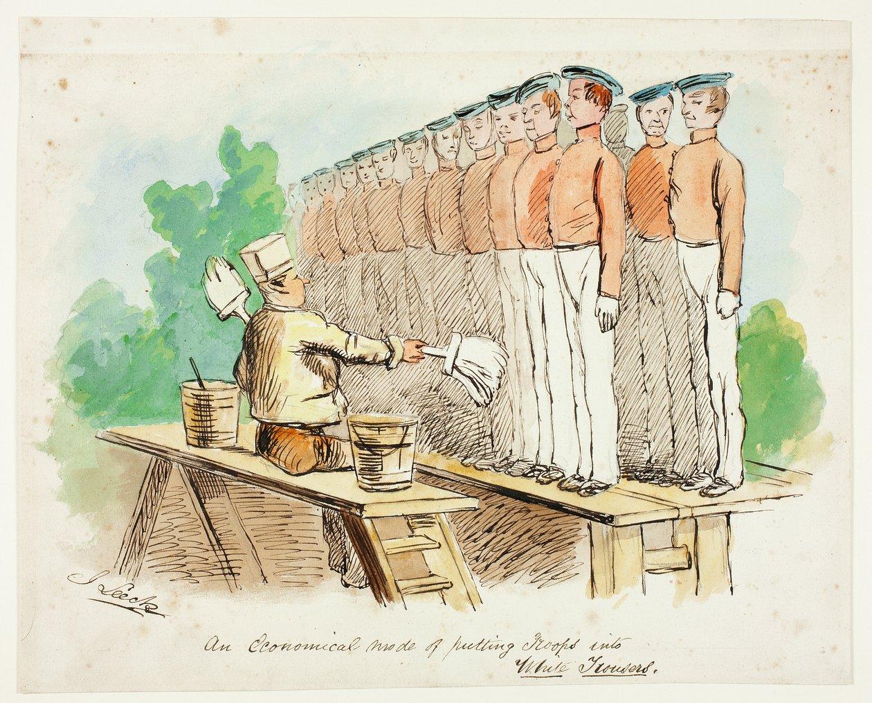Beyaz Pantolona Asker Koymanın Ekonomik Bir Şekli by John Leech