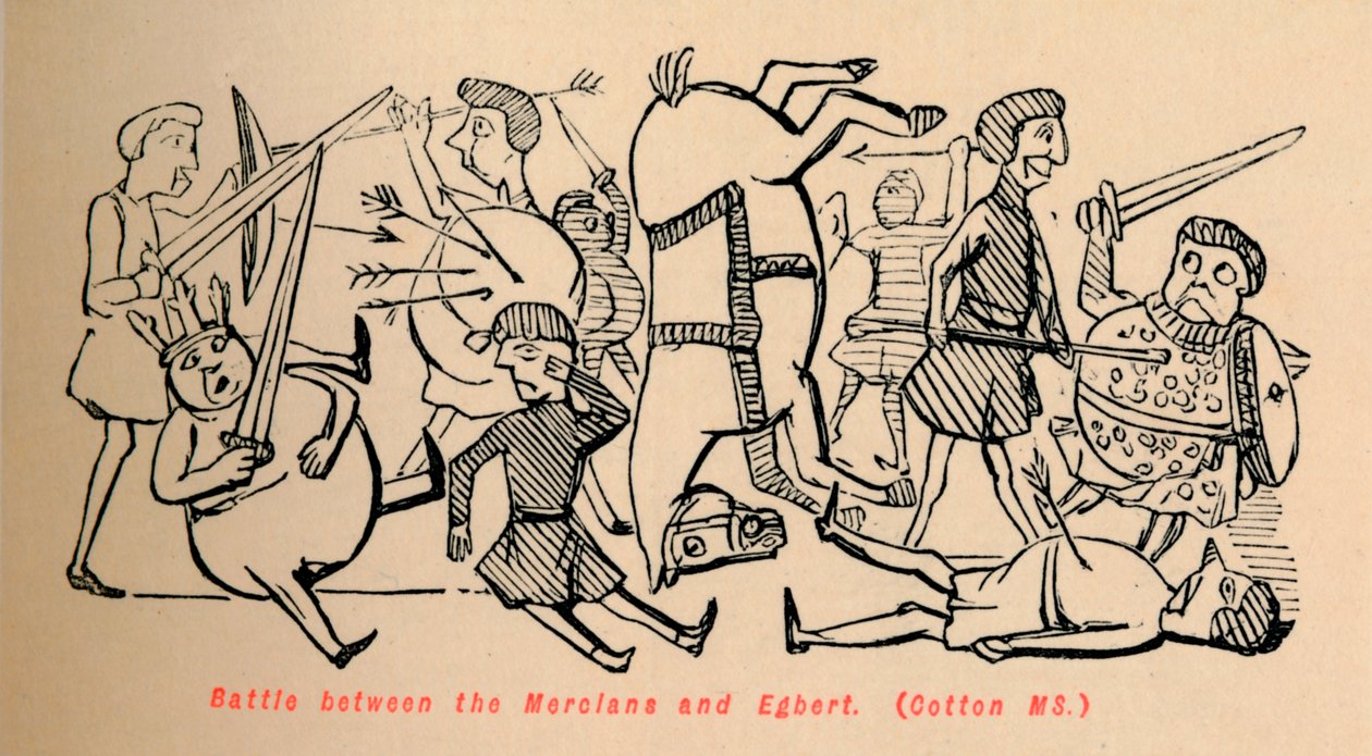 Mercians ve Egbert arasındaki savaş, c1860, c1860 by John Leech