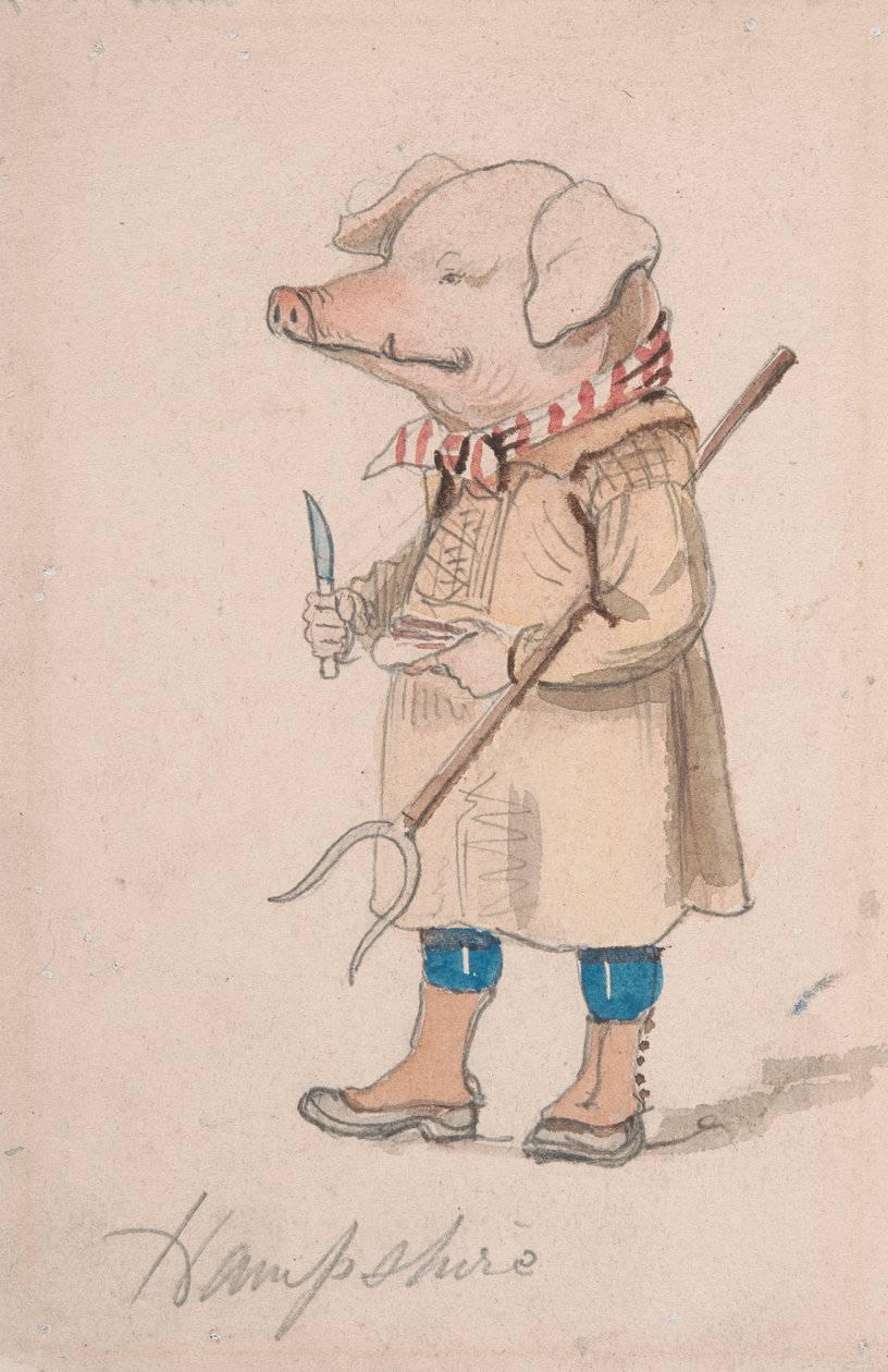 County Hampshire Karikatürü by John Leech