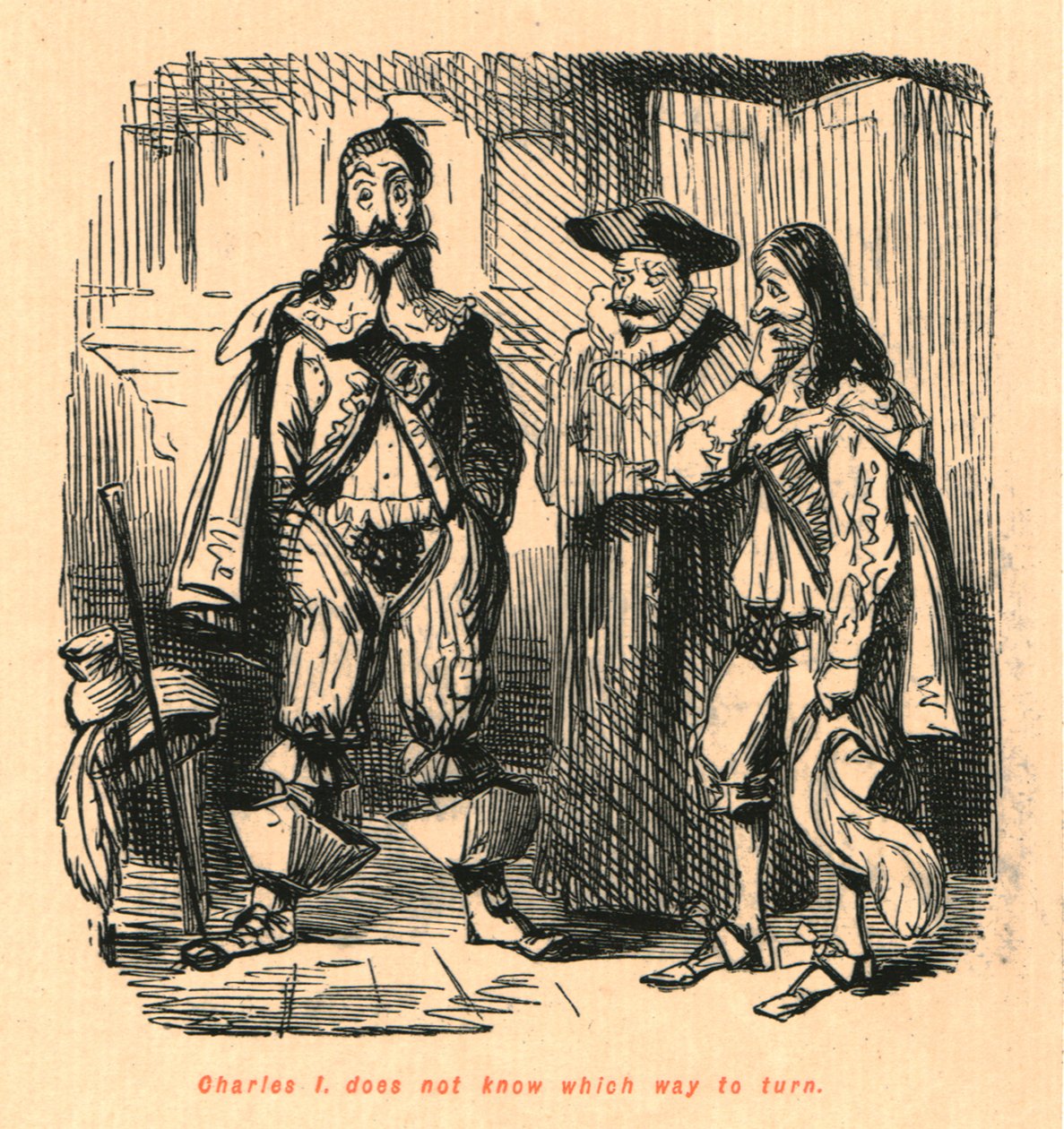 Charles I. hangi yöne döneceğini bilmiyor, 1897. by John Leech