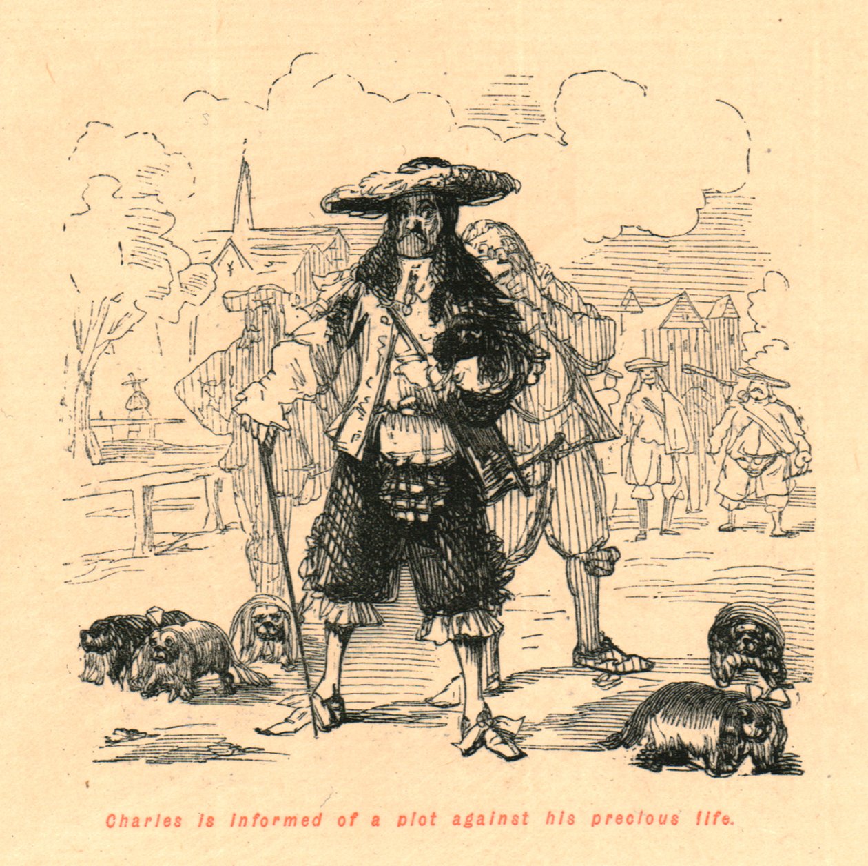 Charles, değerli hayatına karşı bir komplodan haberdar edilir, 1897. by John Leech